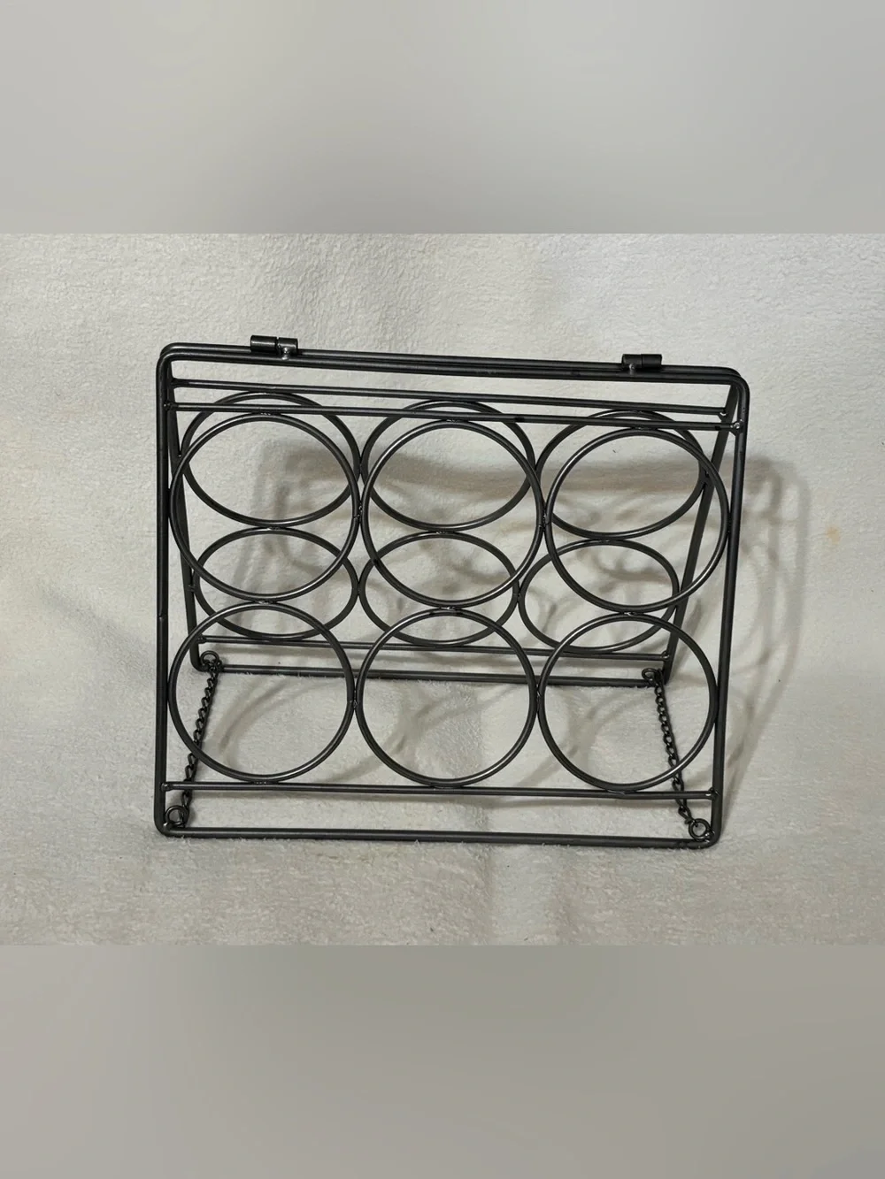 Black Metal 6-Bottle Wine Rack - Home Storage & Organization